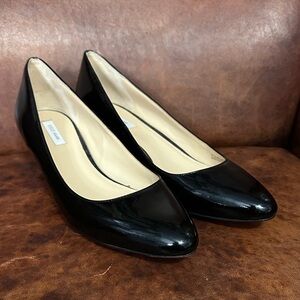 Cole Haan OS Grand Black Patent Leather Wedge Pumps